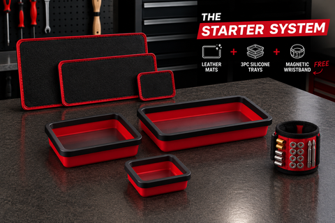 GripMag Starter System bundle: magnetic mats, silicone trays and wristband