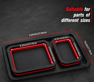 GripMag 3-piece foldable silicone parts tray set in use