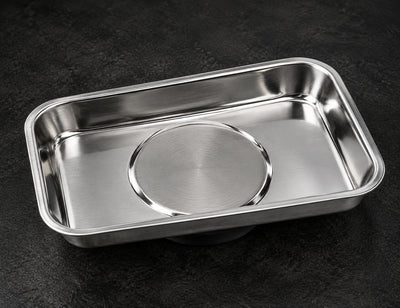 GripMag stainless steel magnetic parts tray, small