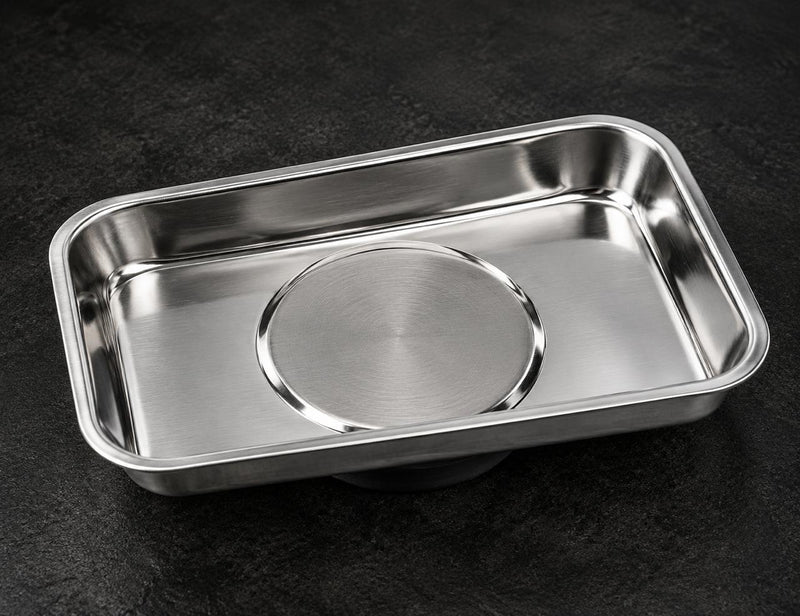 GripMag stainless steel magnetic parts tray, small