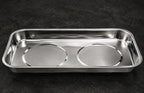 GripMag stainless steel magnetic parts tray, large