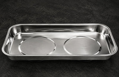 GripMag stainless steel magnetic parts tray, large